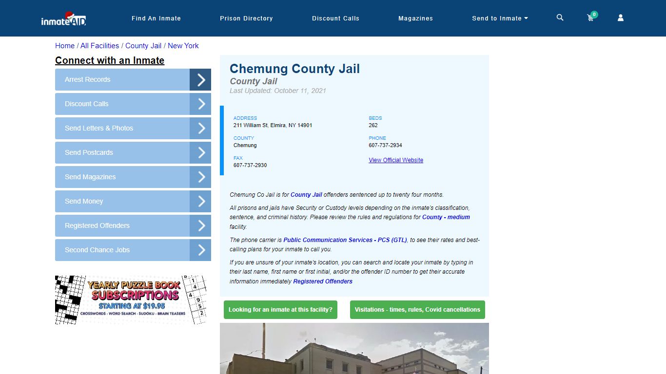 Chemung County Jail - Inmate Locator - Elmira, NY